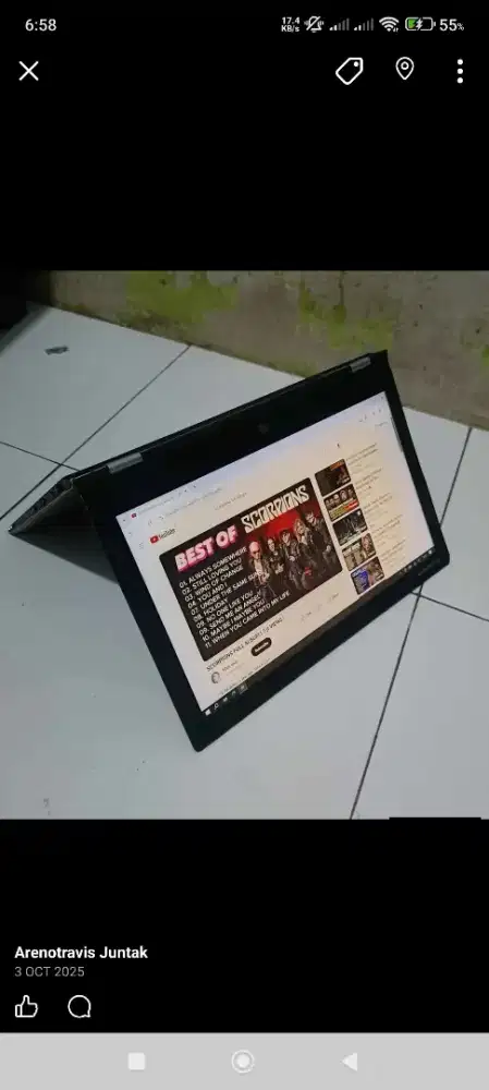 Lenovo yoga flip 360 touch screen core i7 ram 8 SSD 256 Batre 2 jam