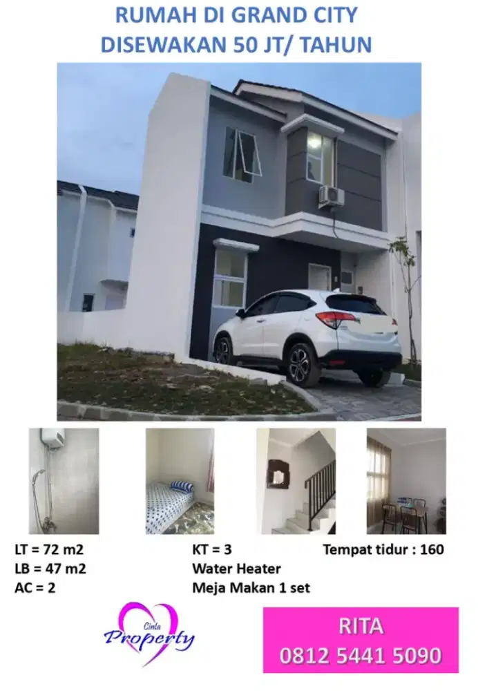 DISEWAKAN RUMAH DI GRAND CITY BALIKPAPAN.