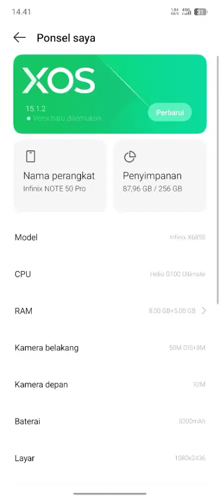 Jual hp infinix note 50 pro