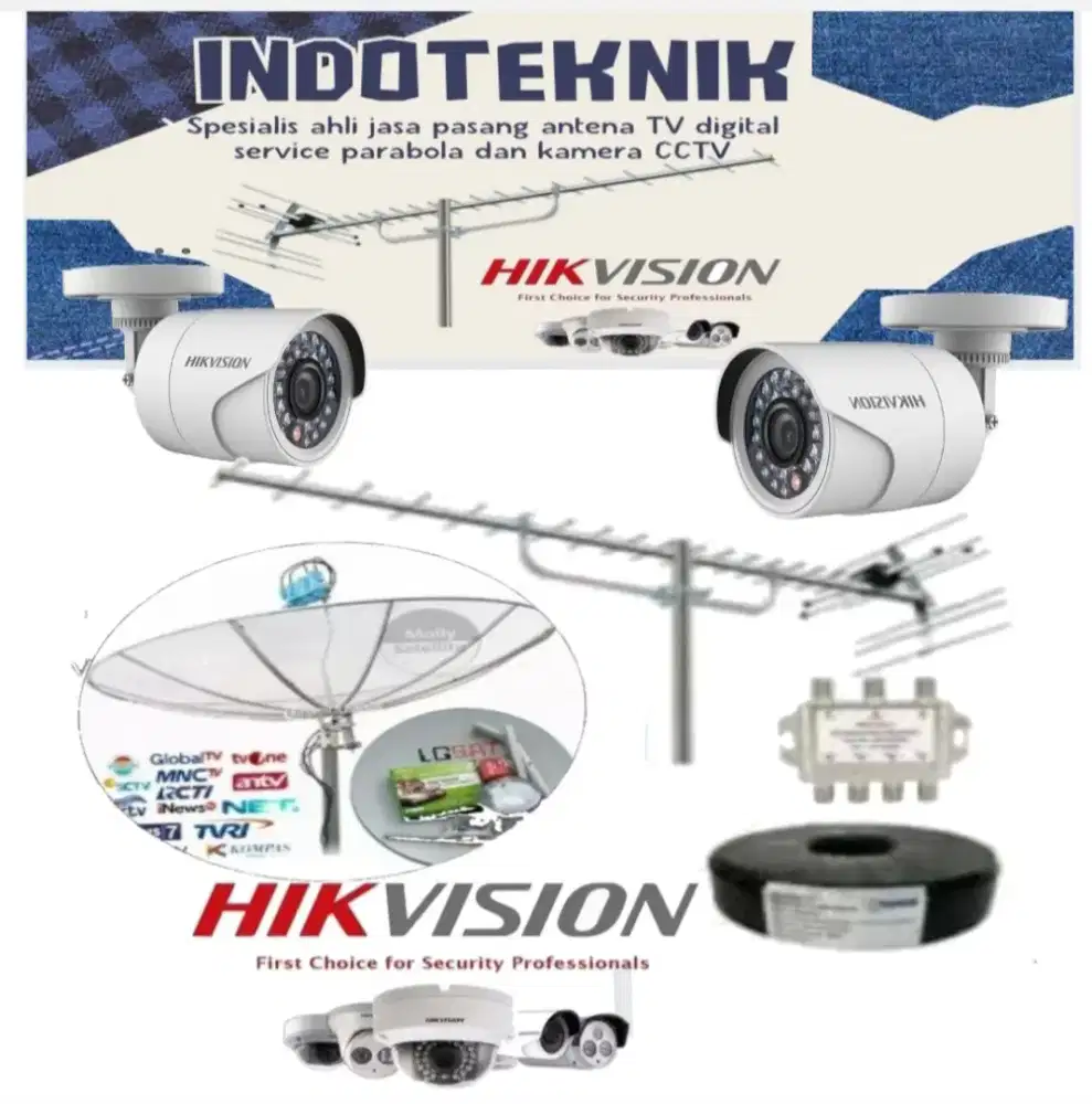 ahli jasa pasang antena TV digital service parabola dan camera CCTV