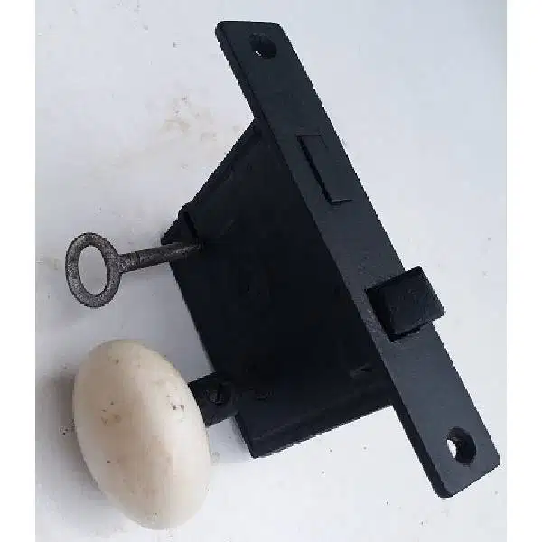 Pegangan pintu antik - art deco dari porcelain komplit dengan anak kun