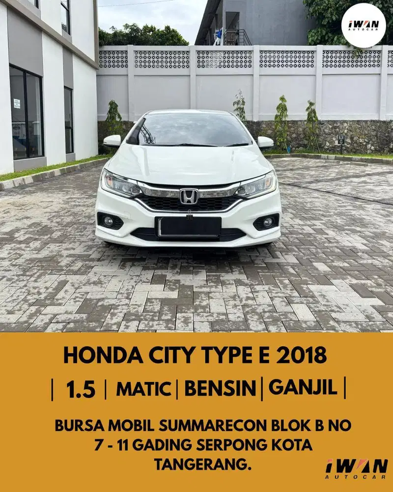 HONDA CITY E 1.5 MATIC 2018
