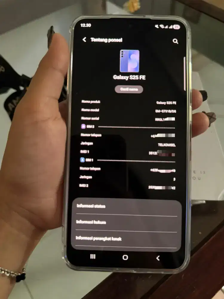 SAMSUNG GALAXY S25 FE 256 GB PEMAKAIAN BARU SEMINGGU TANGAN PERTAMA