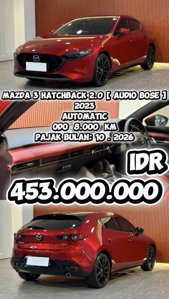 [ ODO 8.000 KM ] MAZDA 3 HATCHBACK 2.0 AT 2023 FULL ORI