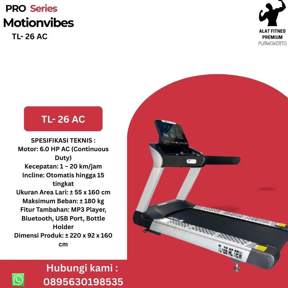 Treadmill Elektrik TL-26 AC – Solusi Olahraga Praktis di Rumah!