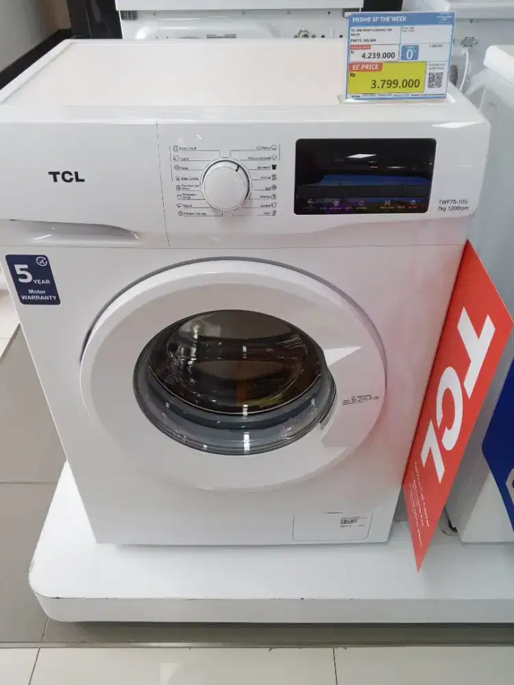 Mesin Cuci TCL Front Load 7kg - Termurah & Bergaransi