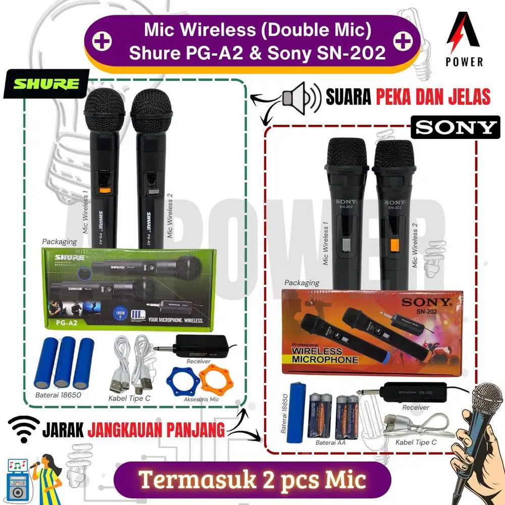 Mic / Microphone Wireless Sony SN-202 (Double Mic)