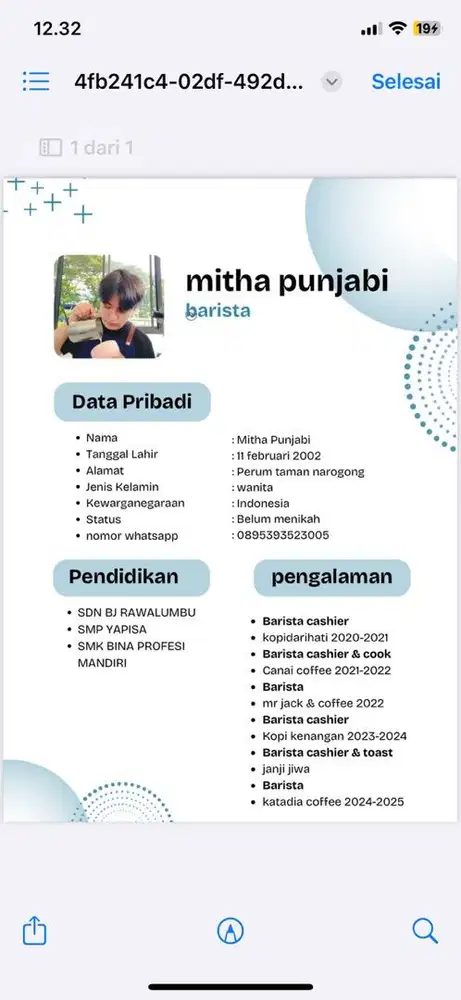 saya sedang mencari lowongan barista