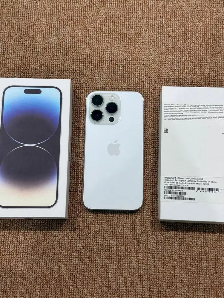 Iphone 14 pro 128gb silver resmi beacukai