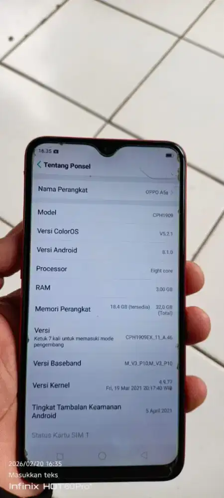 Opo  a5s   3/32  lecet pmkyan ja normal smua
