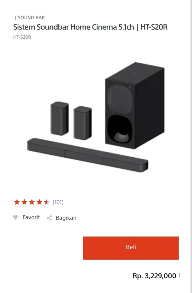 Soundbar Sony HT S20R