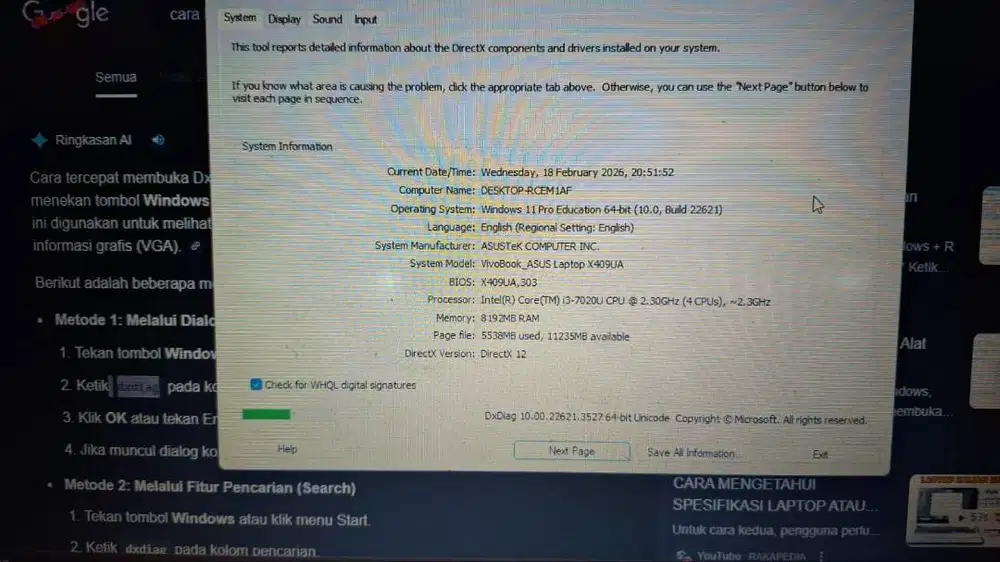 Di Jual Cepat VivoBook 14 A409