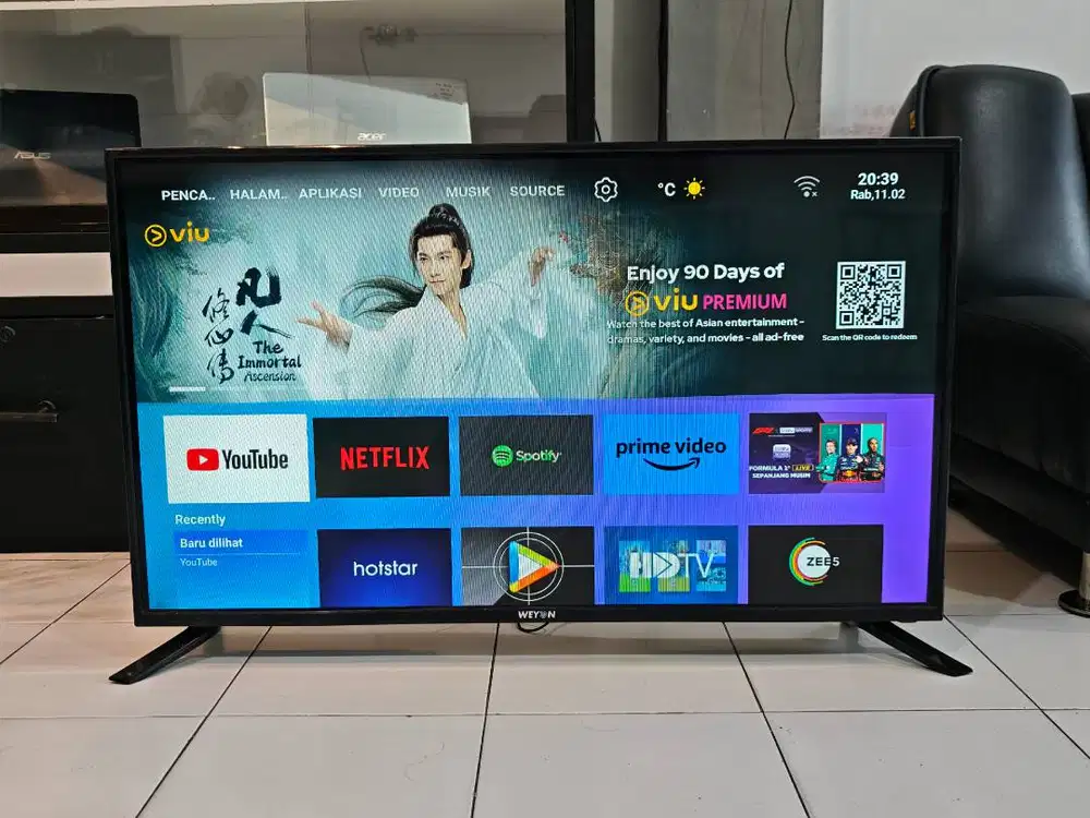 LED Smart TV Weyon Smart TV 43 Inch 43WDSA Layar Jernih Bisa Youtube N