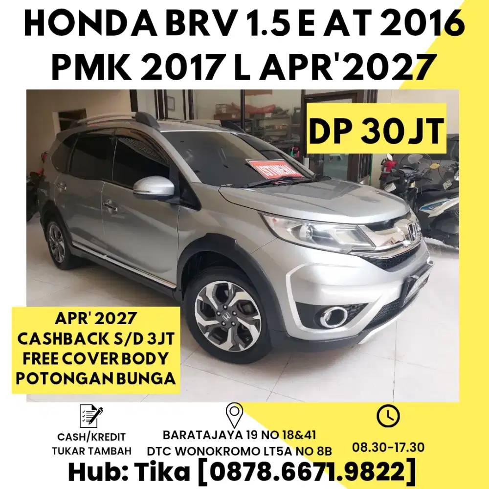 Honda BR-V 1.5 E AT Pmk 2017 L Pjk Apr 2027