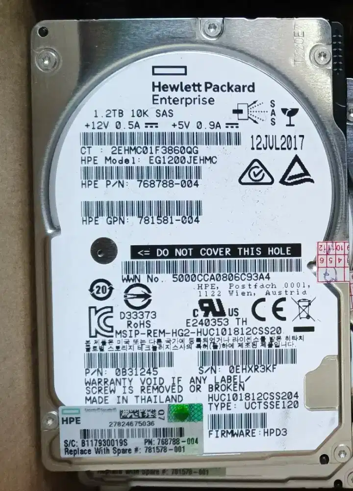Jual HDD HPE SAS 1,2 TB 10K