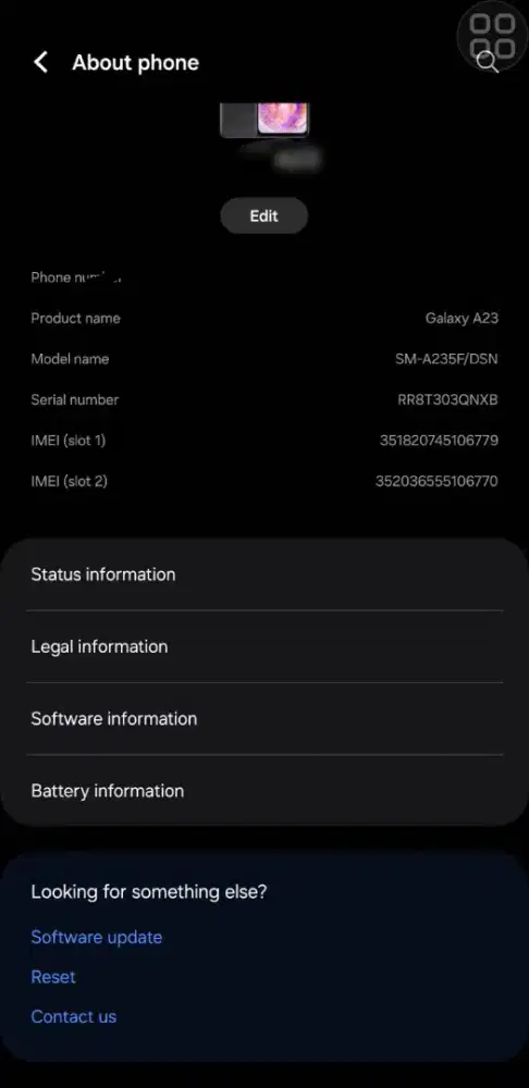 LCD Samsung A23 original copotan