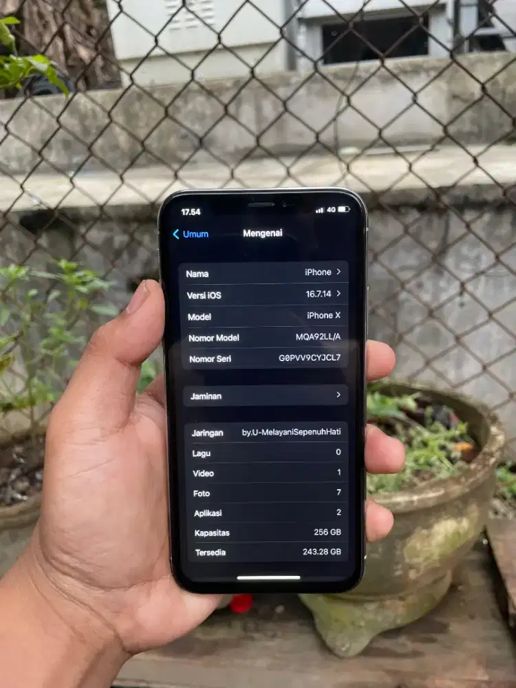 Iphone x 256GB hp + kabel cas