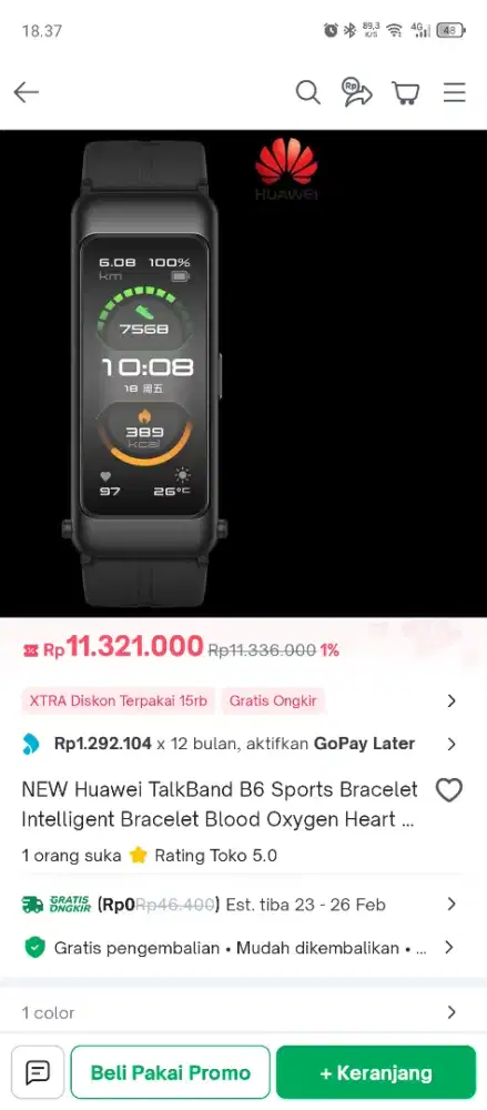 Jual Huawei talkband b6