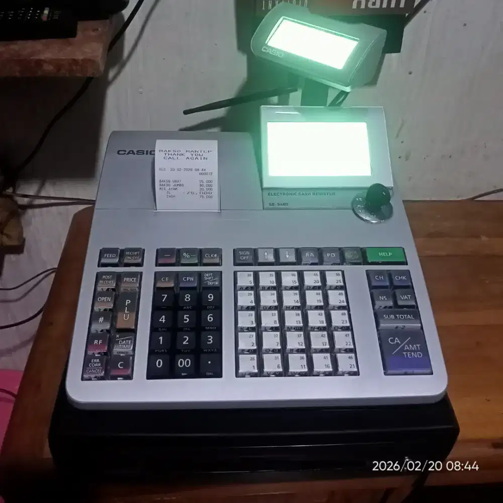 Mesin kasir Casio S400 2nd komplit