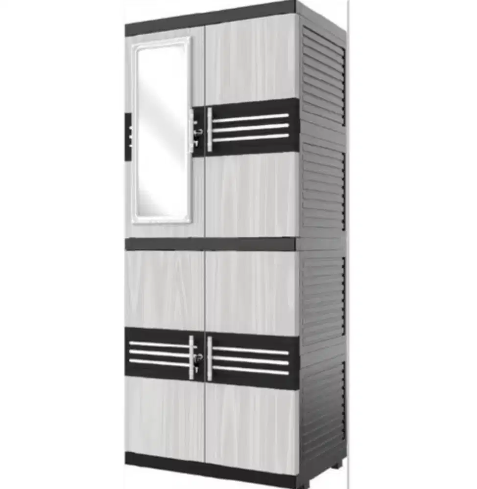 Lemari plastik naiba 2 pintu kaca full