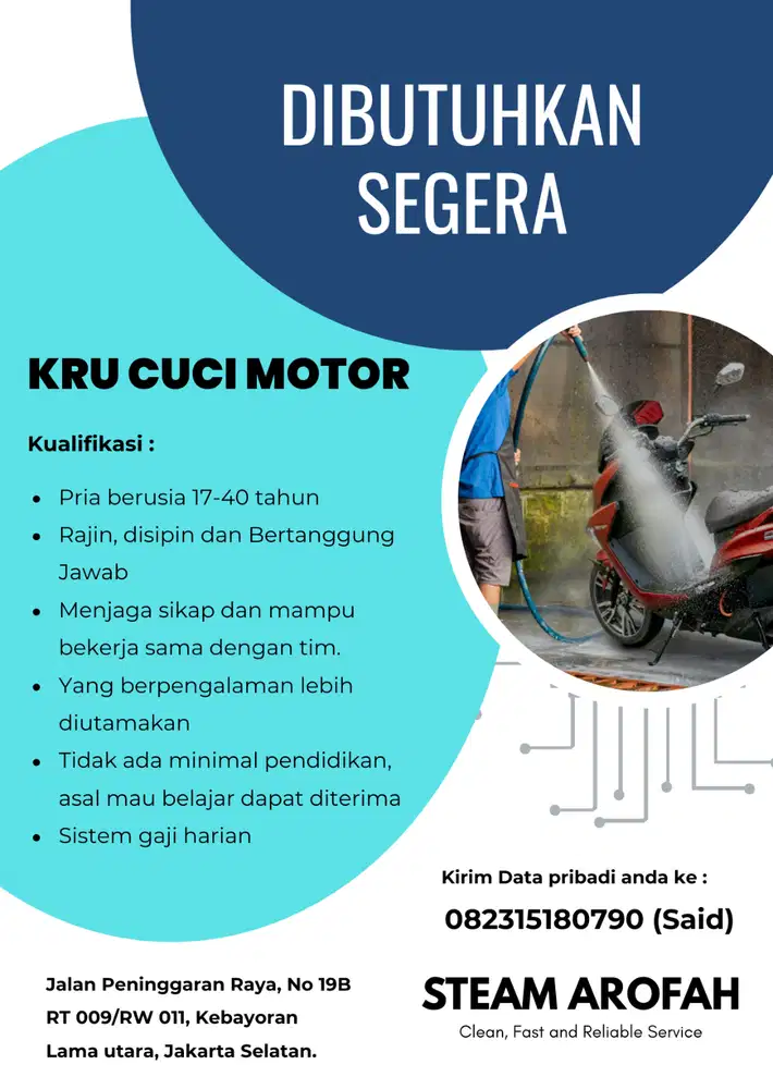 LOWONGAN PEKERJAAN KRU STEAM MOTOR