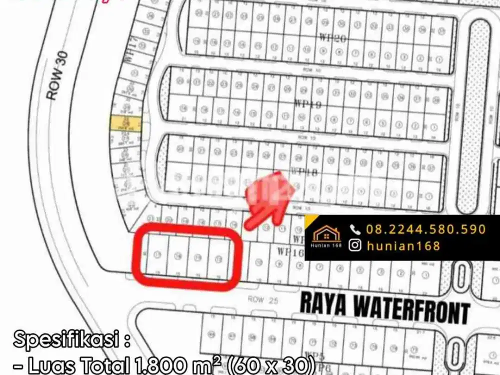 DIJUAL TANAH KAVLING 4 JEJER Perumahan Citraland Surabaya Barat Cluster Raya Waterfront