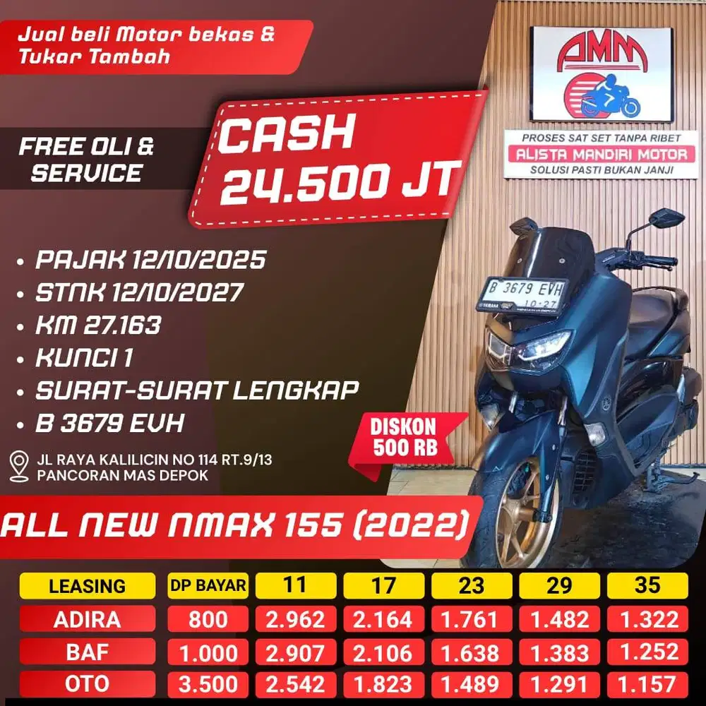 ALL NEW N MAX 155 2022 DP 800 CASH KREDIVO INDODANA TOKOPEDIA ALISTA