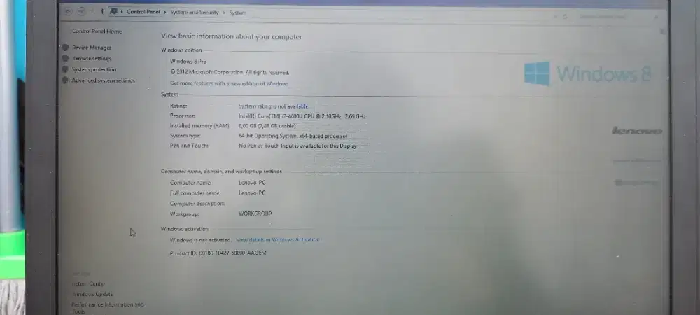 Laptop thinkpad x240 i7