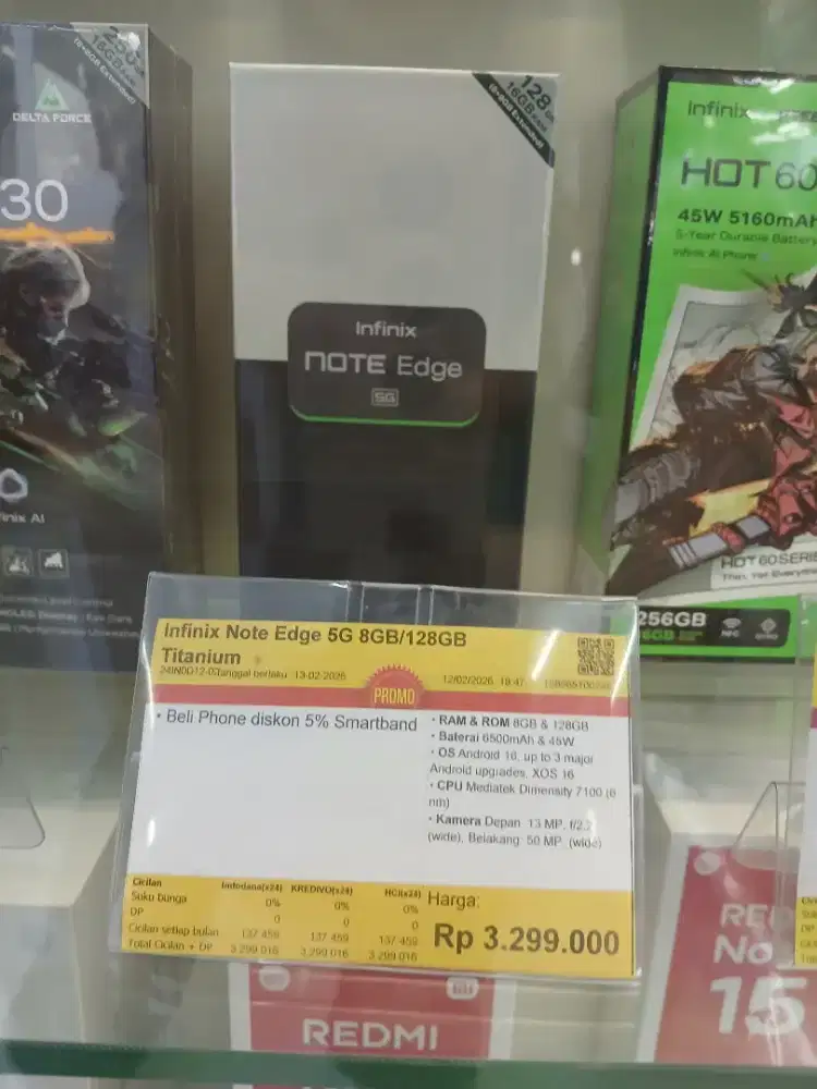 Infinix note edge ram 8/128gb cash cicilan bisa