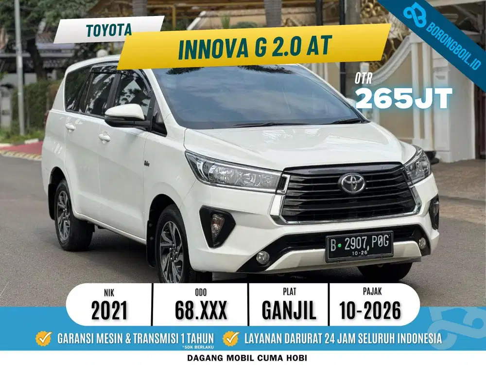 INNOVA 2.0 G BENSIN AT 2021 SIAP PAKAI