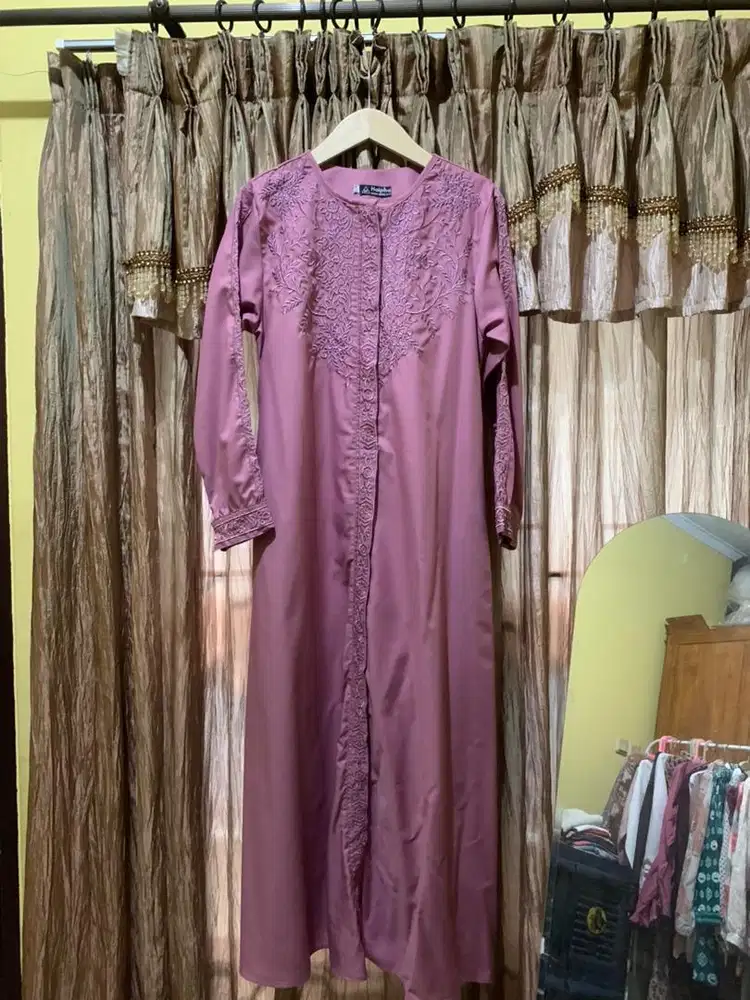 Gamis pink motif uk L