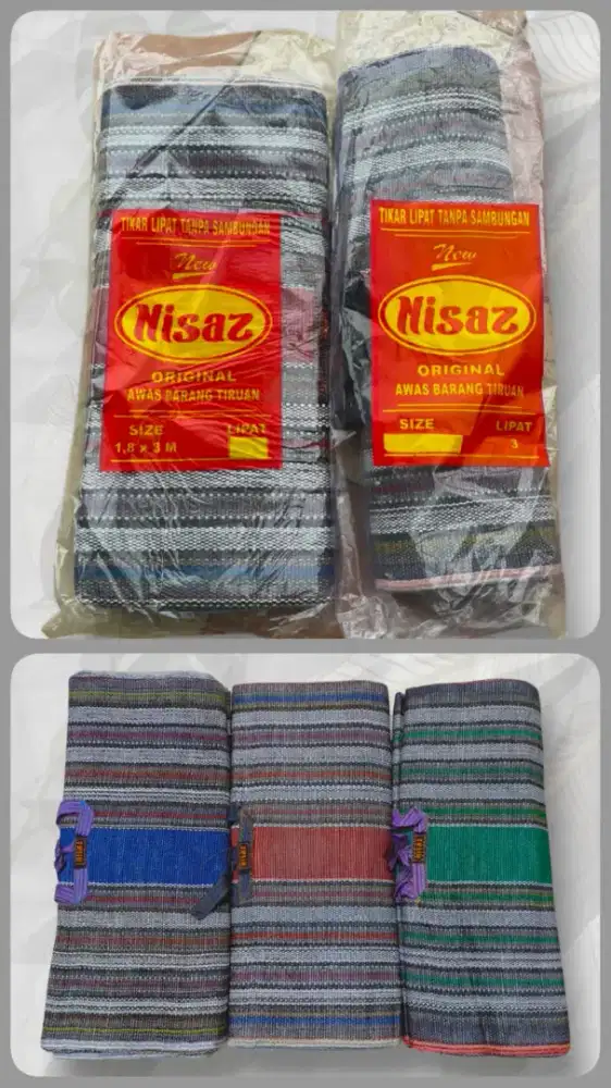 Ready stok tikar lipat bermerek dan bantal cinta