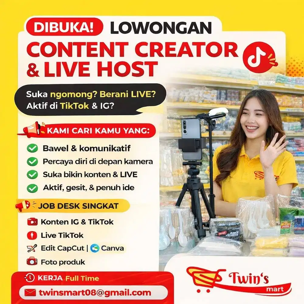 Open Recruitment Host Live & Content Creator
