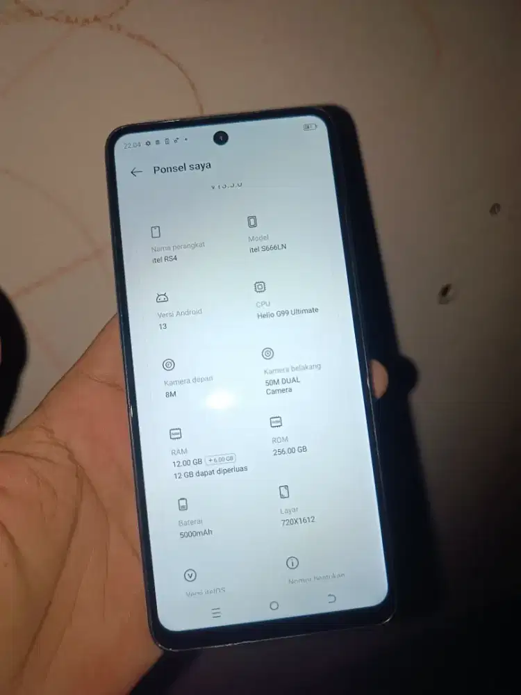 itel rs 4 ram 12+12/256 gb mulus nominus