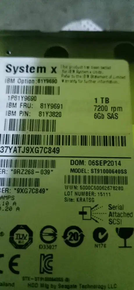 Hard Disk Sas 1Tb 2.5 inch