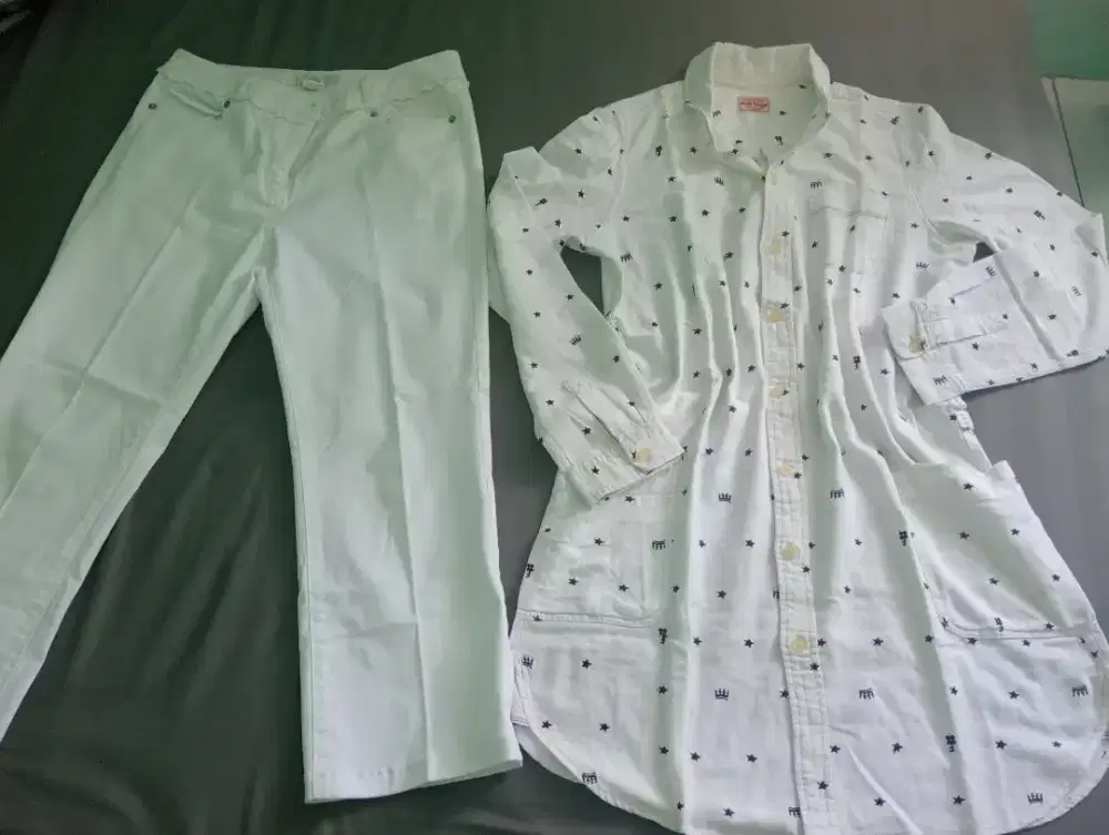 One Set baju tunik + celana 50k.