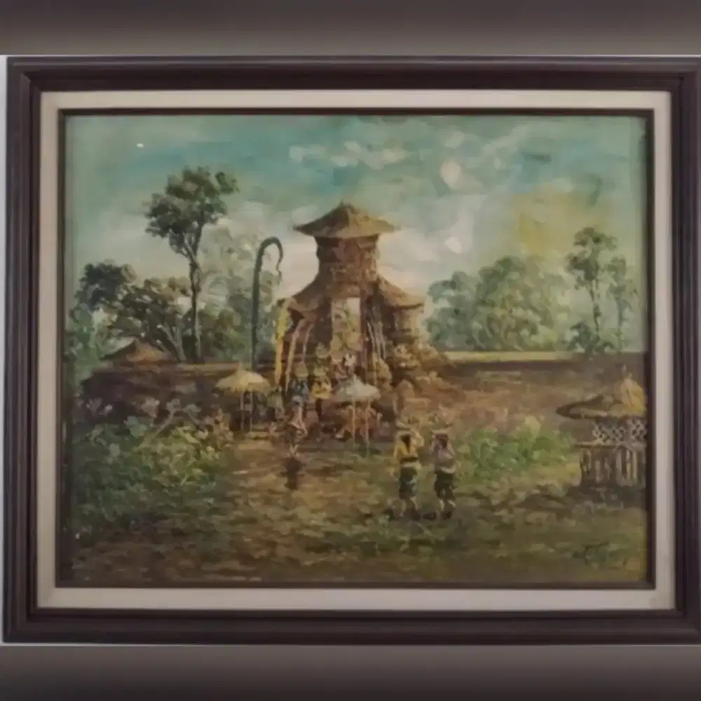 Lukisan Kusmana Oil on Canvas Pura dan Putri