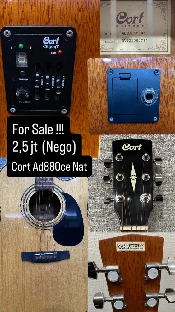 Gitar Akustik/Elektrik AD880CE Nat