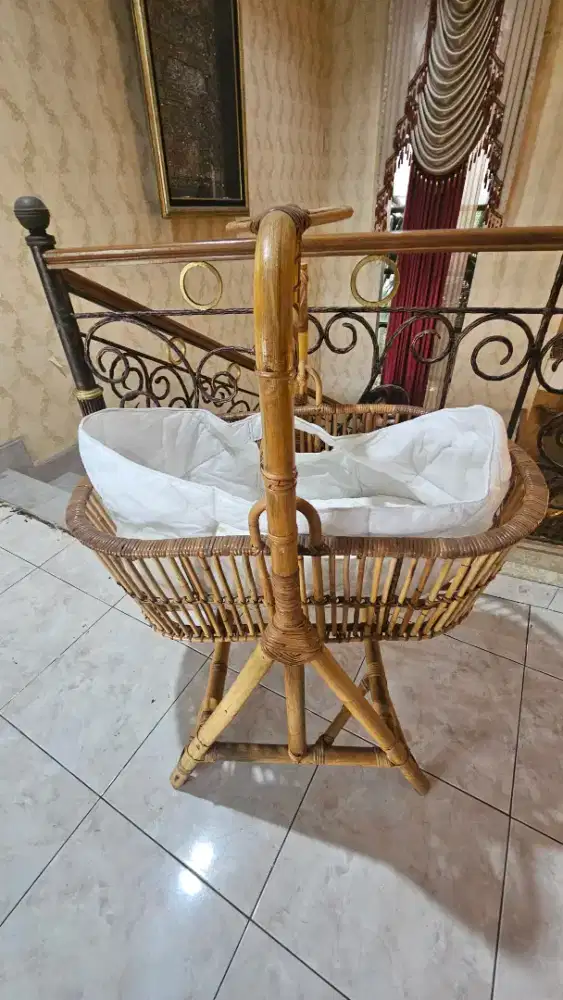 baby bassinet natural rotan
