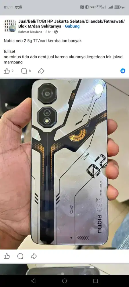 Nubia Neo 2 RAM 8+12 256 5G MAHAR TT+++