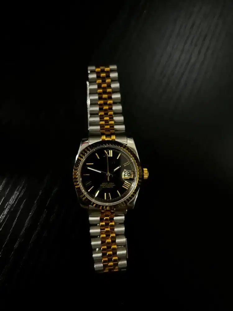FULLSET - Seiko MOD Datejust Twotone Black Roman NH35