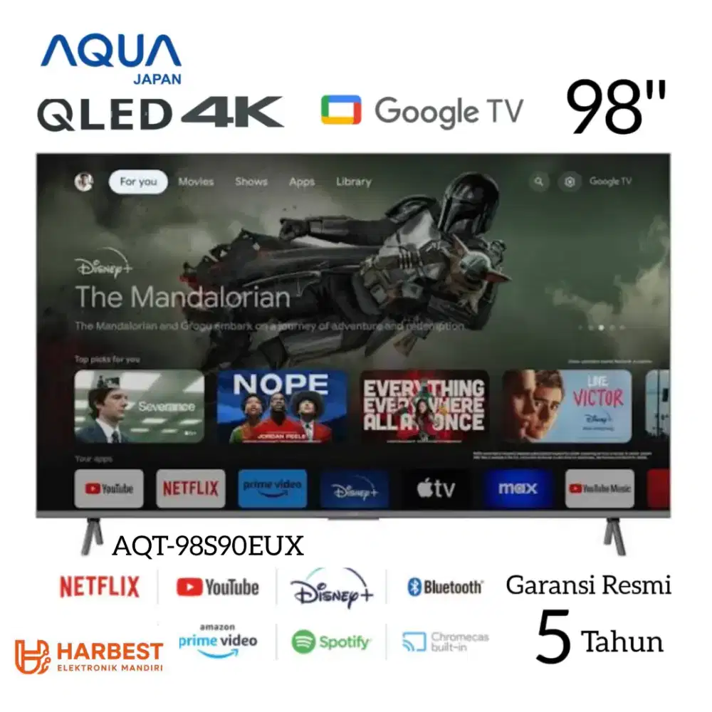 AQUA Japan HQLED 4K Google TV 98 inch AQT98S90EUX QLED 4K HDR MEMC