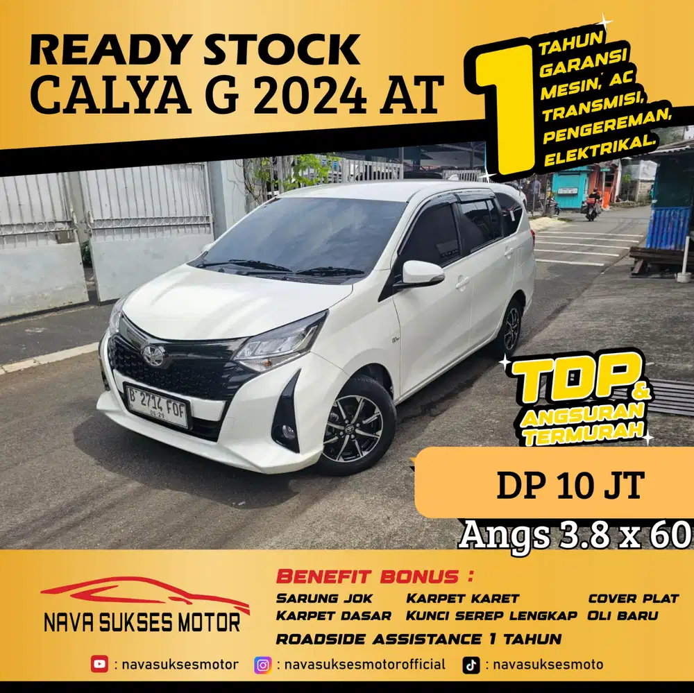 TDP 10 Jt Angs Termurah New Calya G 2024 Matic Putih Low Km Like New