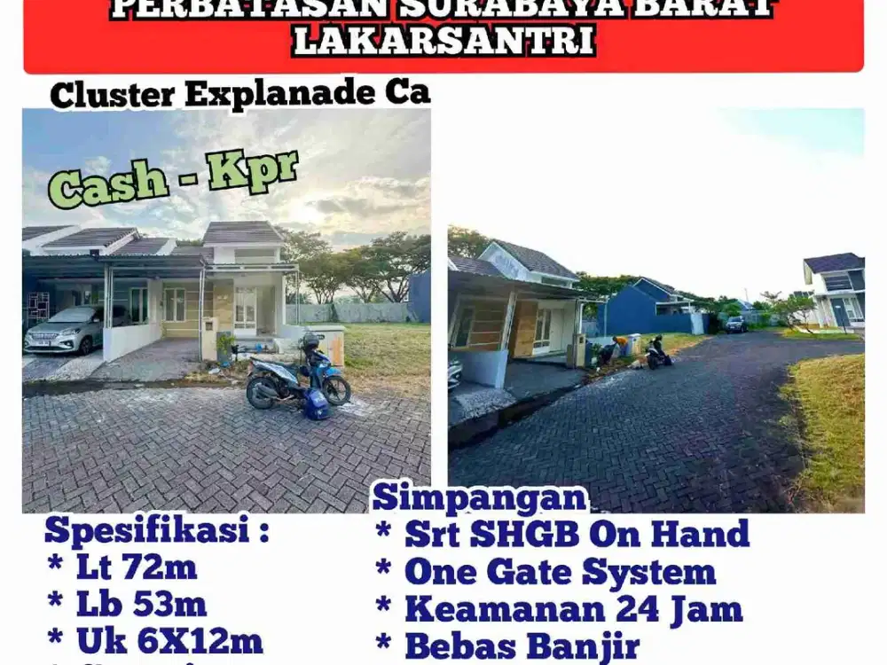 Perumahan Grand Sunrise Menganti Gresik Cluster Explanade Ce Akses Jalan 3 Mobil