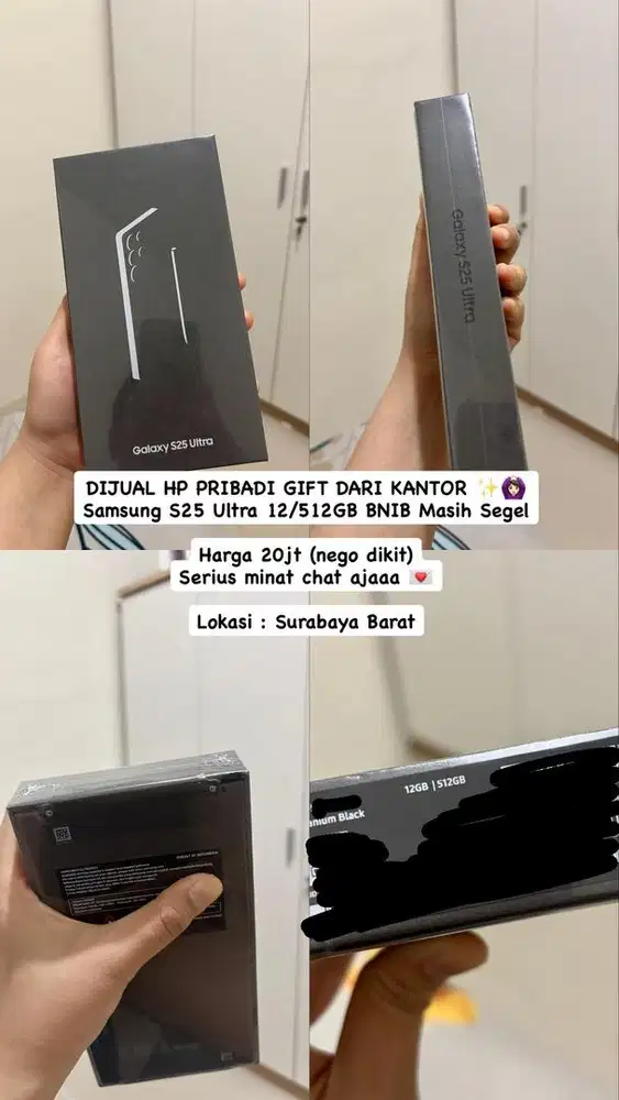 Dijual Samsung S25 Ultra 12/512GB BNIB - Segel