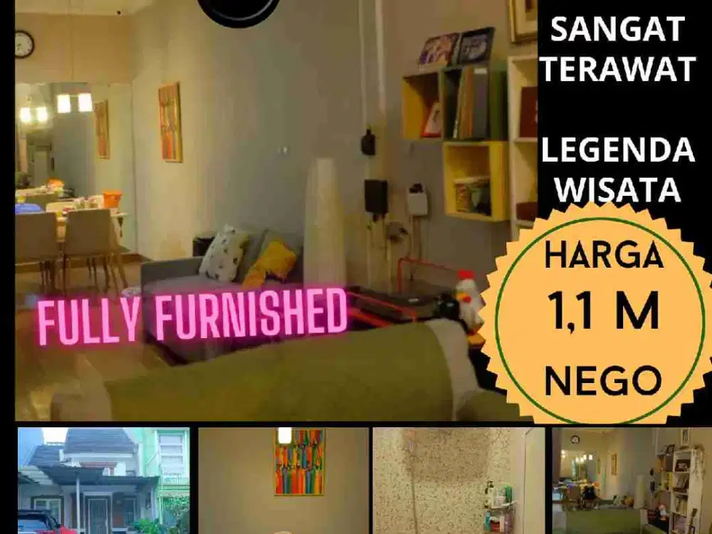 Dijual dibawah pasaran, rumah fully furnished sangat terawat di Legenda Wisata
