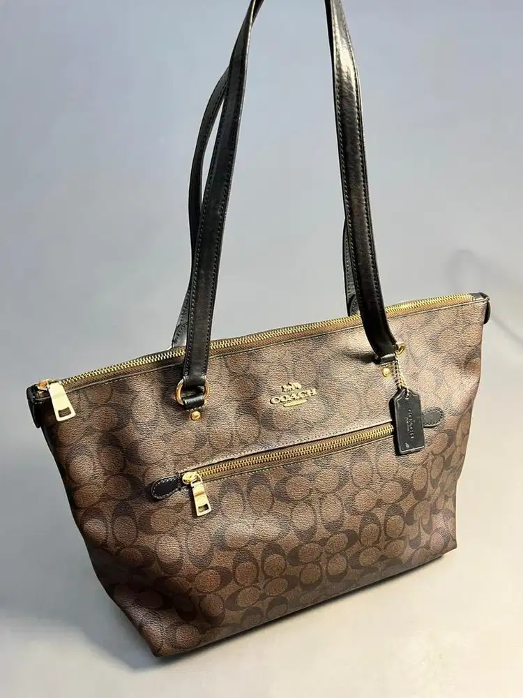Tas Coach Gallery Tote Signature Brown