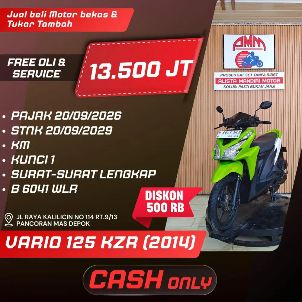 VARIO KZR 2014 ISTIMEWA PAJAK HIDUP SS LENGKAP MESIN N BODY JAMINAN
