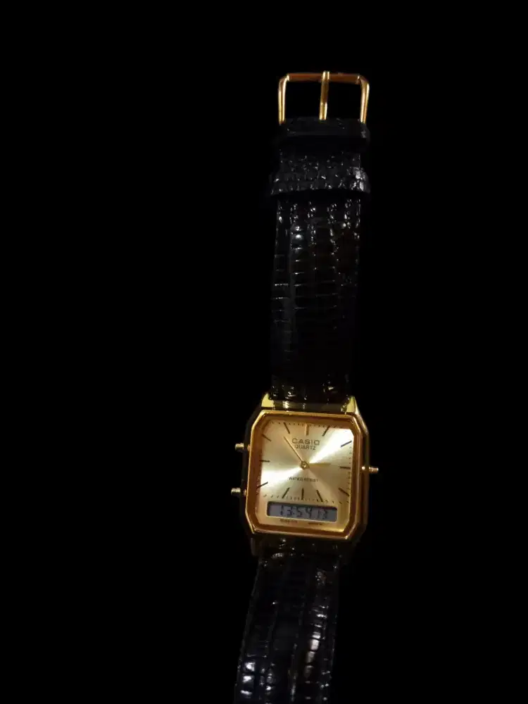 Jam Tangan Casio 2 in 1 Gold Black