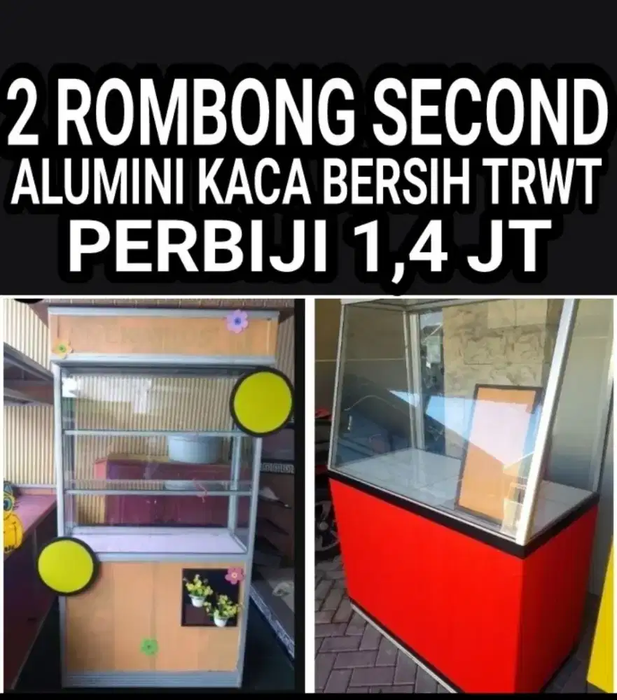 2 ROMBONG SECOND ALUMINI KACA, BERSIH TRWT , PERBIJI 1,4 JT LOK SDA